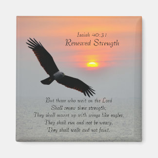 Force renouvelée Bible Verse Magnet