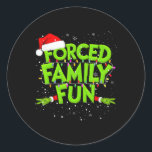 Forced Family Fun Christmas Shirts Matching Family Classic Round Sticker<br><div class="desc">Forced Family Fun Christmas Shirts Matching Family Pajama 1</div>