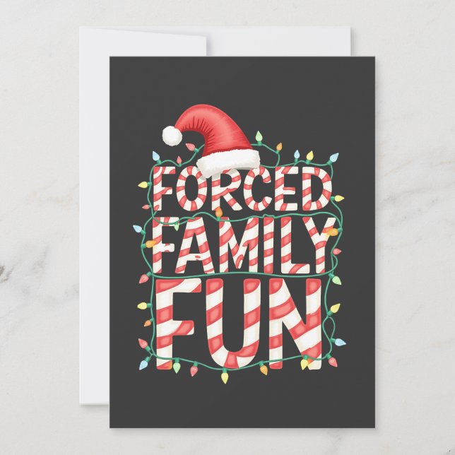 Forced Family Fun Funny Family Matching Outfit Invitation (Front)