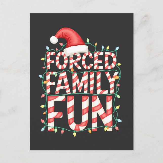 Forced Family Fun Funny Family Matching Outfit Invitation Postcard (Front)