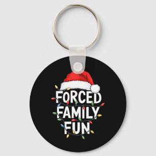 Forced Family Fun Men Women Kids Christmas Pyjamas Keychain