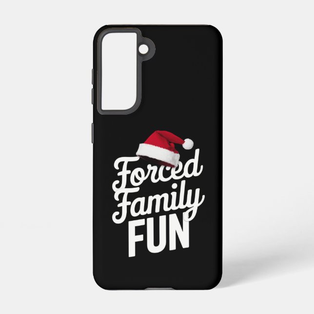 Forced Family Fun Party Reunion Sarcastic Xmas Samsung Galaxy S21 Case (Back)