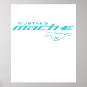 Ford Mustang Mach-E Blue Logo Poster