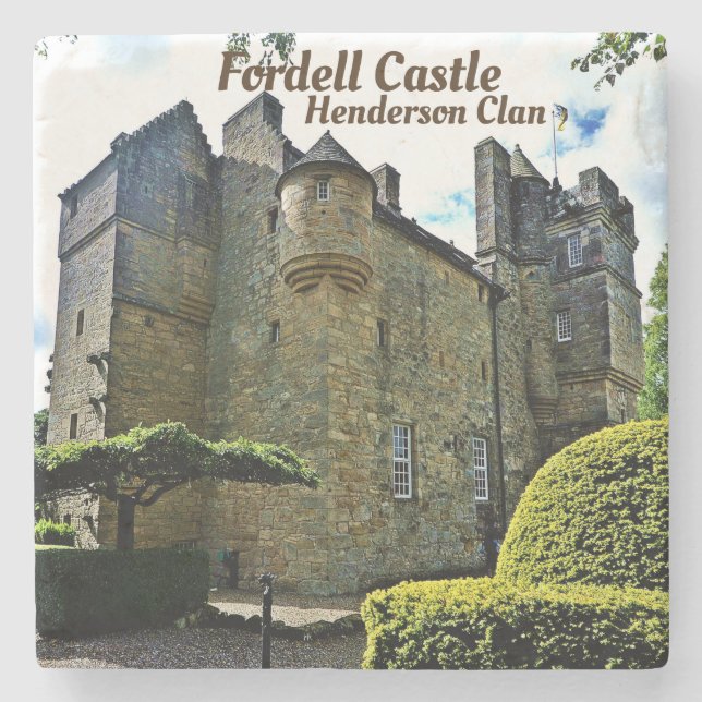 Fordell Castle – Scottish Henderson Clan Stone Coaster (Front)