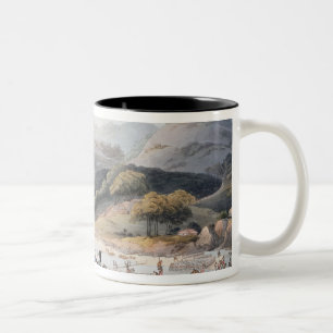 Fording of the River Mondego,engraved by C. Two-Tone Coffee Mug