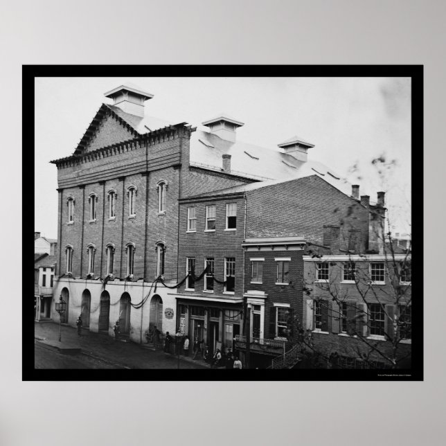 Ford's Theatre, Scene of Lincoln's Death 1865 Poster (Front)