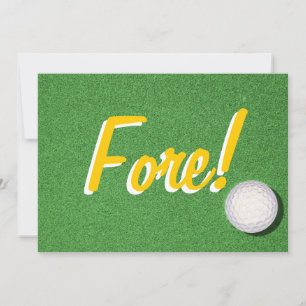 Fore - 70th Golf Birthday Party Invitation