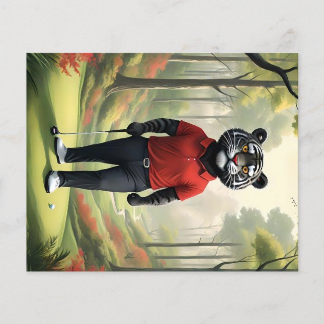 "Fore! A Black Tiger Playing Golf in the Woods" Flyer (Front)