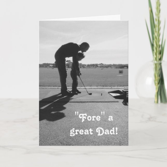 "Fore a Great Dad" Golf Father's Day Photo Card (Front)