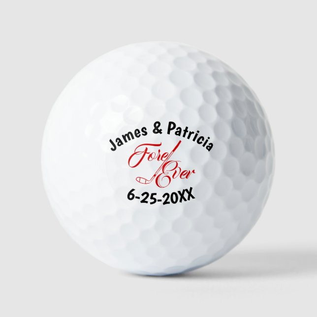 Fore Ever Wedding Personalized  Golf Balls (Front)