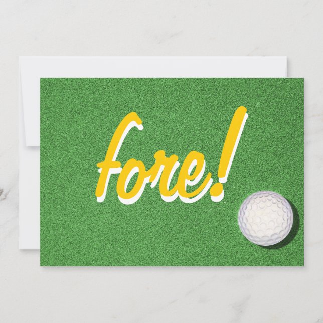 Fore Golf Birthday Party Invitation (Front)