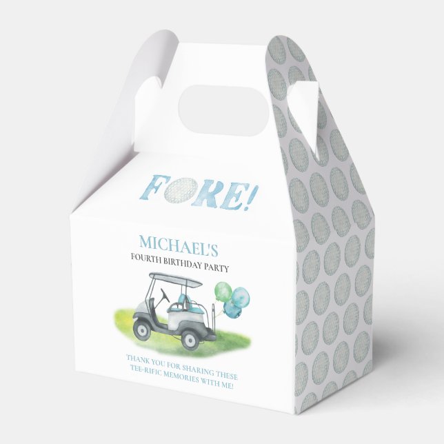 FORE Mini Golf Theme Birthday Favour Box (Front Side)