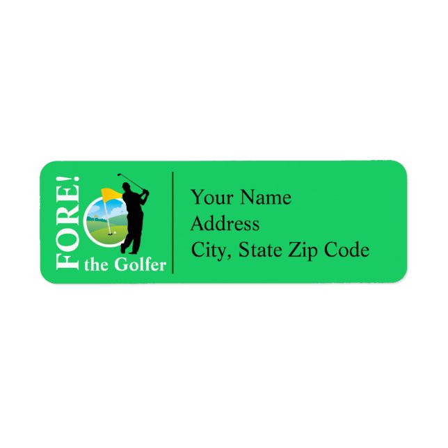 Fore The Golfer Return Address Label (Front)