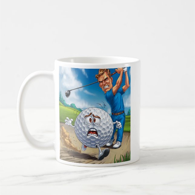 Fore! The Great Golf Ball Escape Coffee Mug (Left)