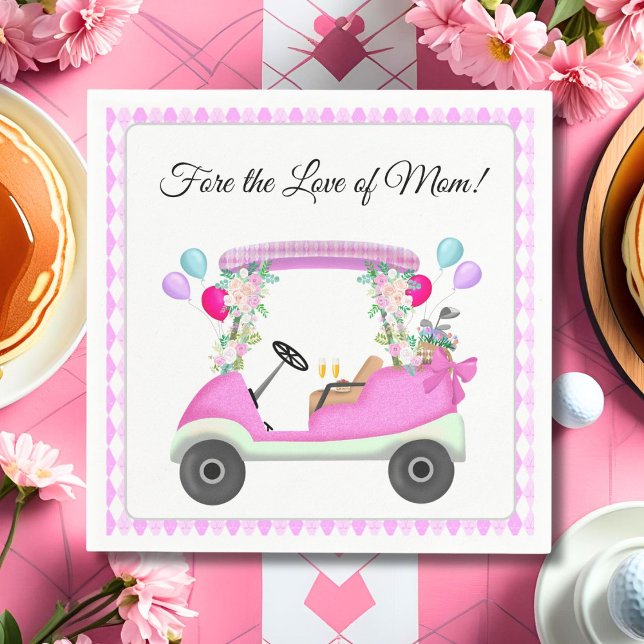 Fore the Love of Mom Mother's Day Golf Brunch  Napkin (Creator Uploaded)
