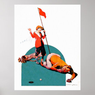 Fore - Vintage 1930's Golf Watercolour Print