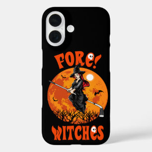 Fore! Witches Golf Stick Witch Riding Halloween iPhone 16 Case