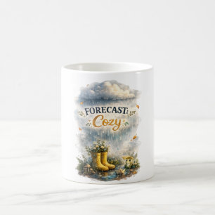 Forecast Cozy Rainy Day Cottagecore Design Coffee Mug