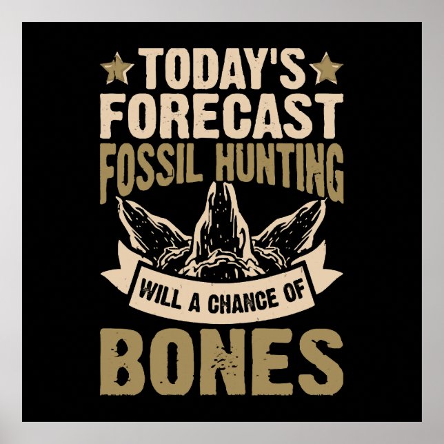  Forecast Fossil Hunting Will A Chance Of Bones Poster (Front)