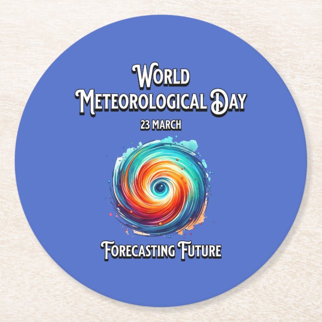 Forecasting Future.  Round Paper Coaster (Front)