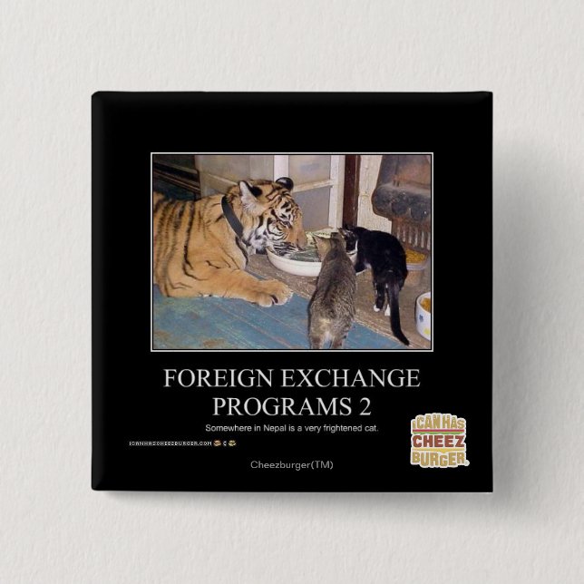 Foreign Exchange Programs 2 Inch Square Button (Front)