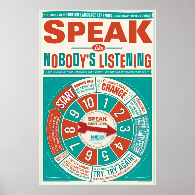 Foreign Language classroom poster (Speak like…) (Front)