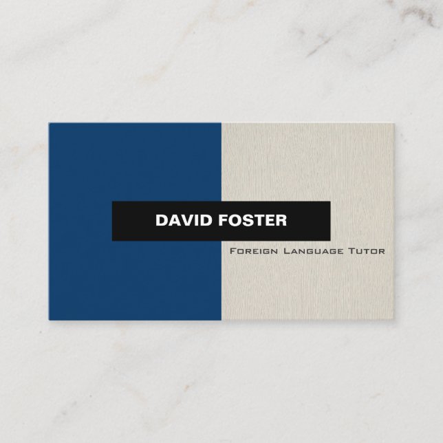 Foreign Language Tutor - Simple Elegant Stylish Business Card (Front)