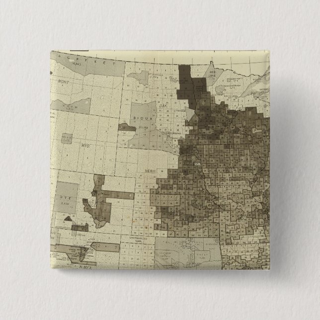 Foreign population by counties 2 inch square button (Front)
