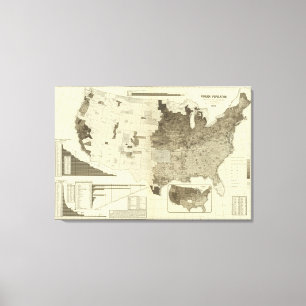 Foreign population by counties canvas print