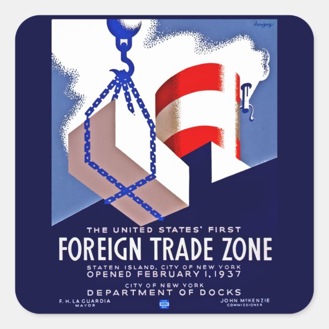 Foreign Trade Zone Square Sticker (Front)