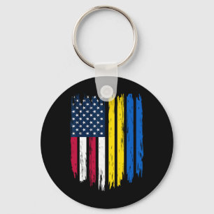 Foreigner Immigrant - Usa United States Ukraine Fl Keychain