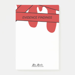 Forensic Lab Class Blood Script Name Post-it Notes