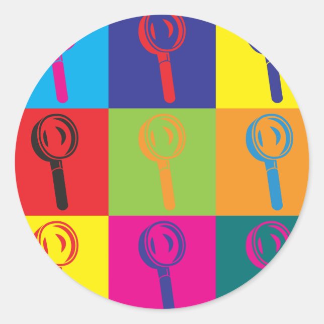 Forensic Science Pop Art Classic Round Sticker (Front)