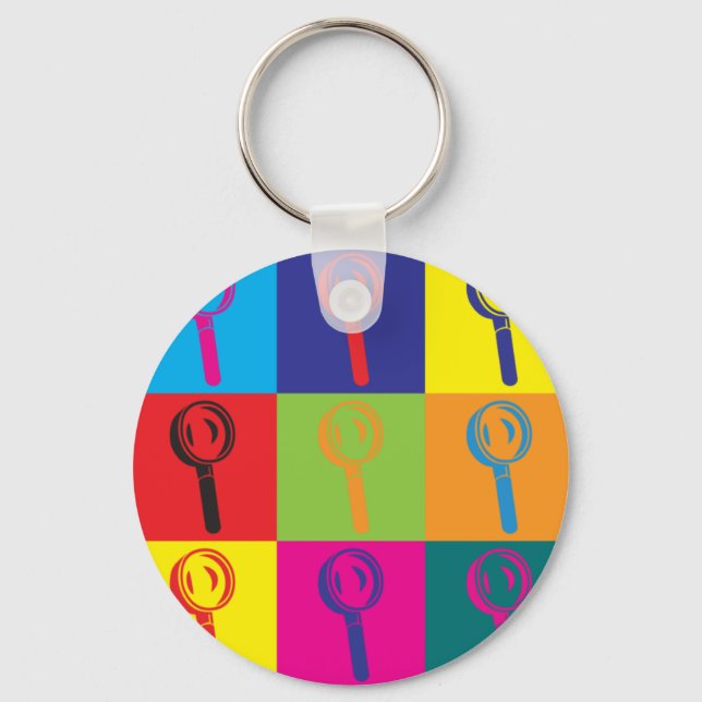 Forensic Science Pop Art Keychain (Front)