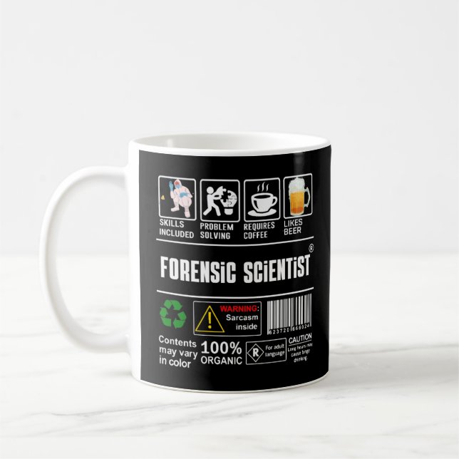 Forensic Scientist Packaging & Handling Label Coff Coffee Mug (Left)