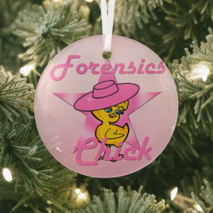 Forensics Chick #8 Glass Ornament