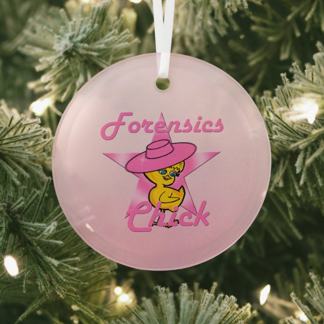 Forensics Chick #8 Glass Ornament (Insitu)