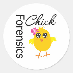 Forensics Chick Classic Round Sticker