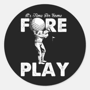 Foreplay Innuendo Funny Golf Adult Humour Classic Round Sticker
