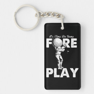 Foreplay Innuendo Funny Golf Adult Humour Keychain