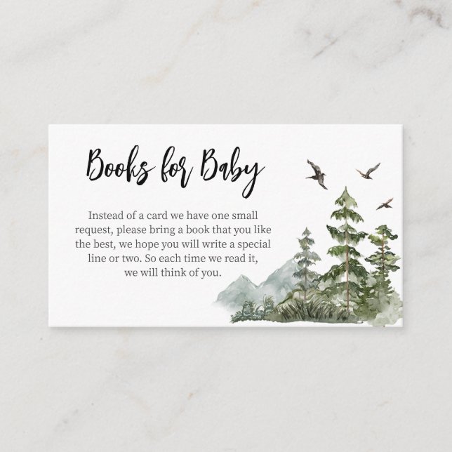 Forest Adventure Baby Shower Books for Baby Enclosure Card (Front)