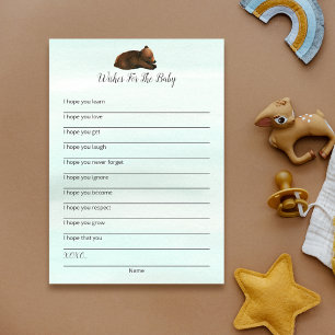 Forest Adventure Bears Wishes For Baby Card
