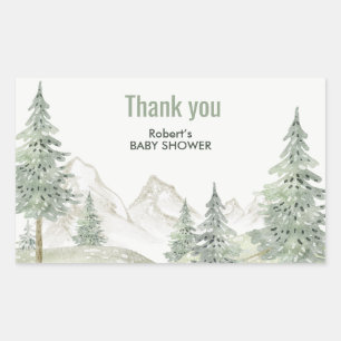Forest adventure begins baby shower card sticker