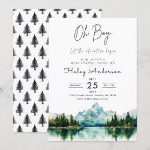 Forest Adventure Boy Baby Shower Invitation