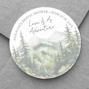 Forest Adventure Bridal Shower Classic Round Sticker