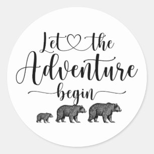 Forest Adventure Mountains Baby Shower Classic Cla Classic Round Sticker