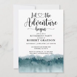 Forest Adventure Mountains Retirement Party  Invitation