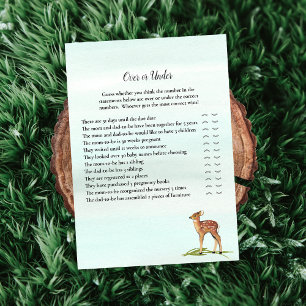 Forest Adventure Over Under Deers Baby Shower Game Invitation
