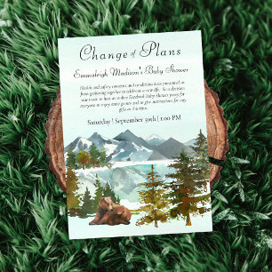 Forest Adventure Rustic Bears Change of Plans Invitation