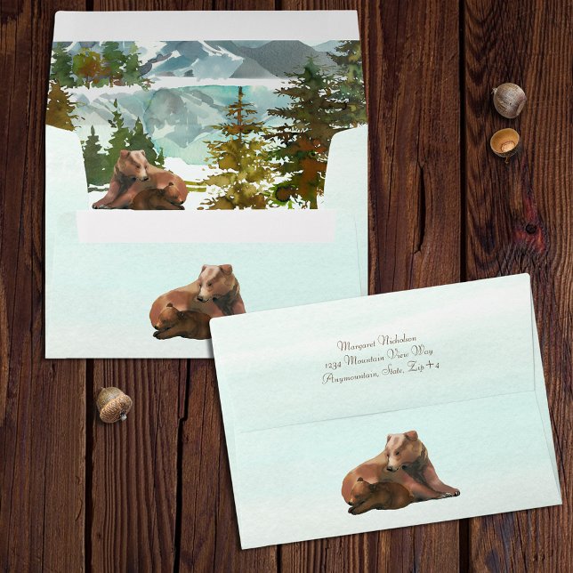 Forest Adventure Rustic Bears Envelope (Creator Uploaded)